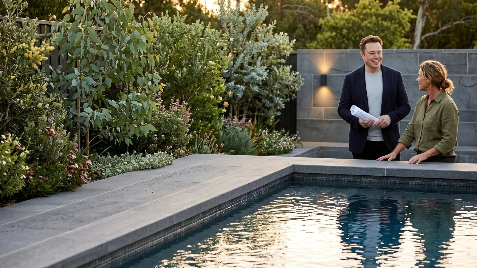 Bluestone pool surround with bullnose coping