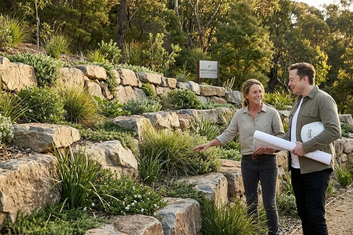 Boulder retaining with planting