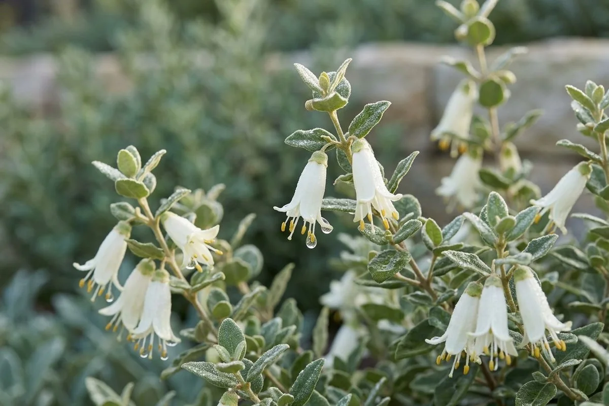 Correa alba in flower