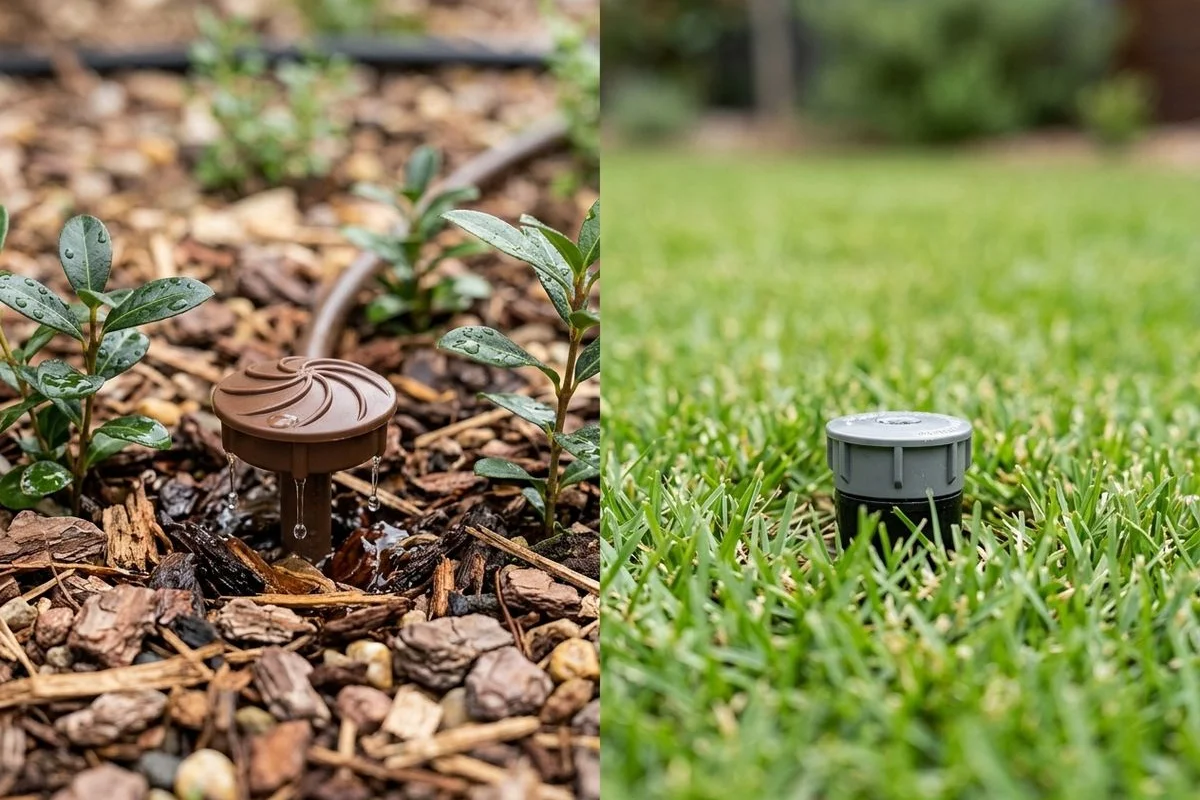 Drip and sprinkler close-up