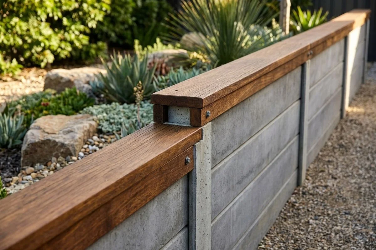 Concrete sleeper with timber capping