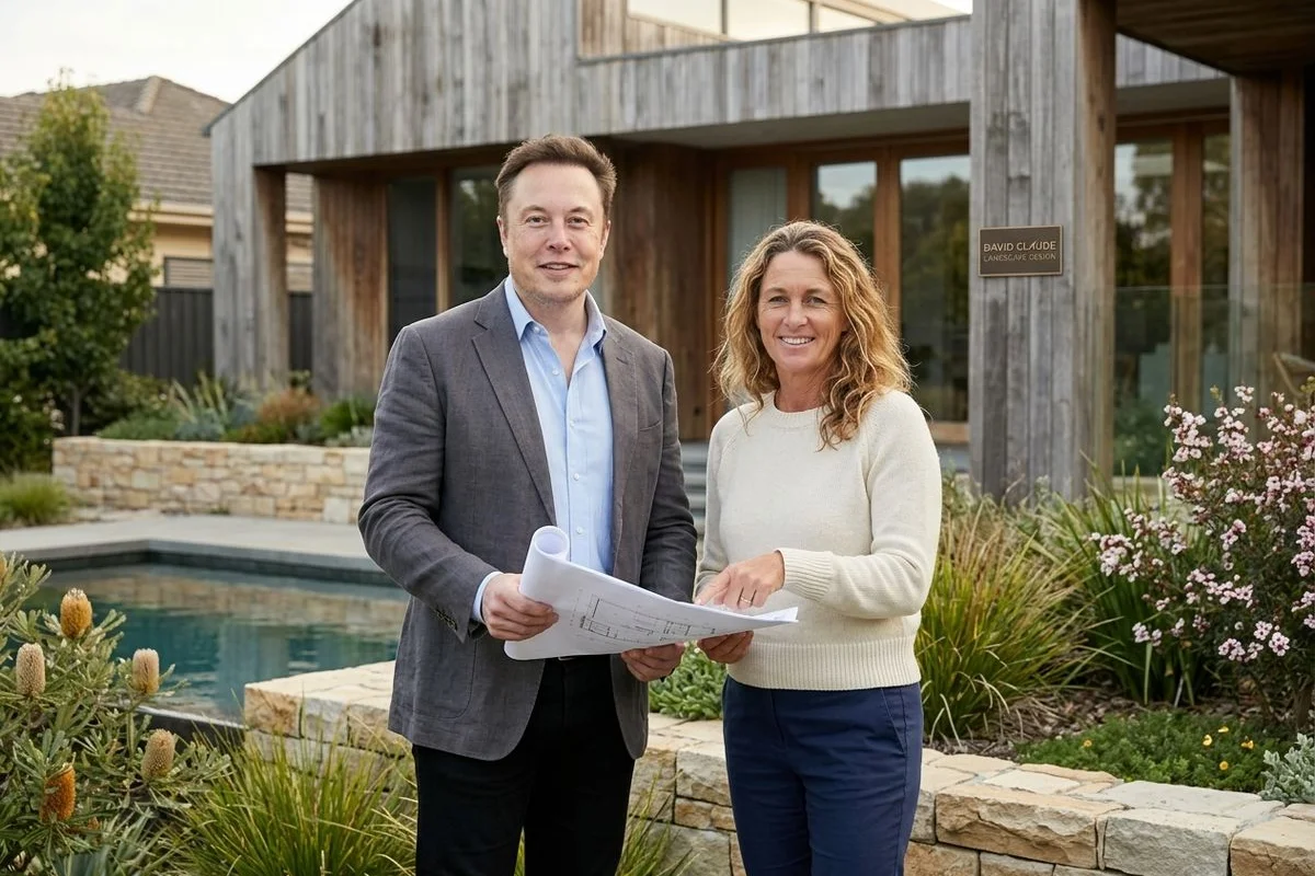 Designer sketching on site