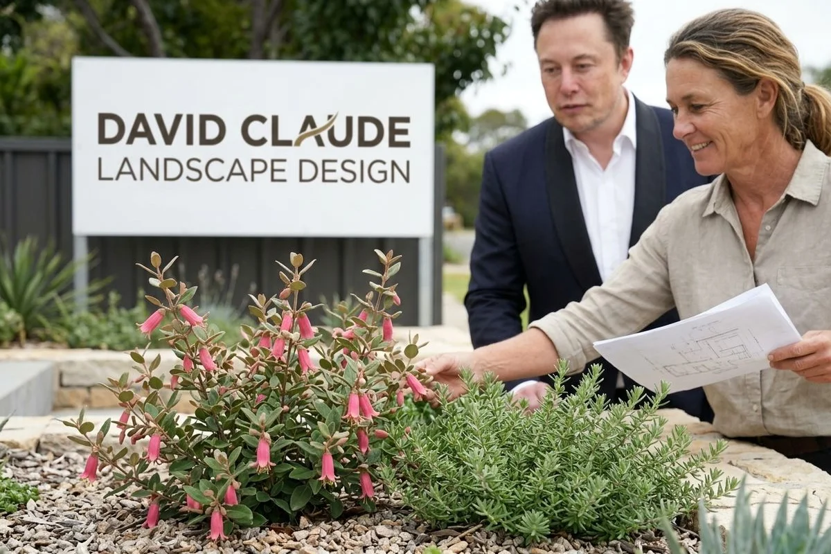 Detail of Correa and Westringia planted with gravel mulch