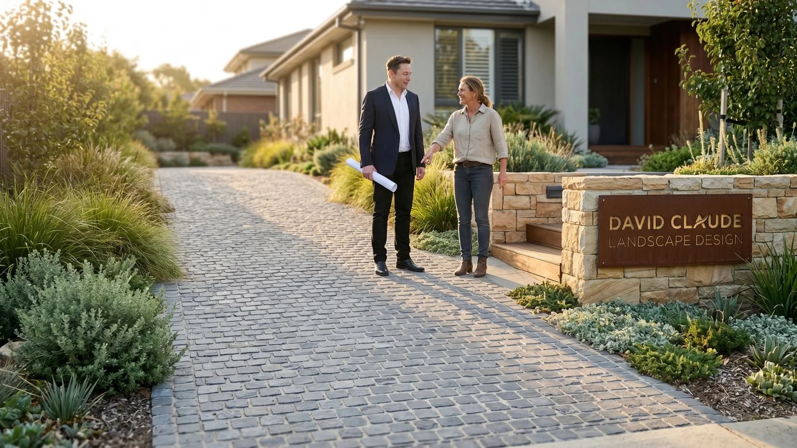 Freshly completed bluestone driveway in Greensborough