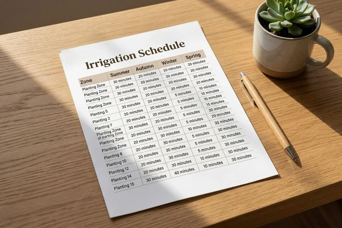 Seasonal schedule chart