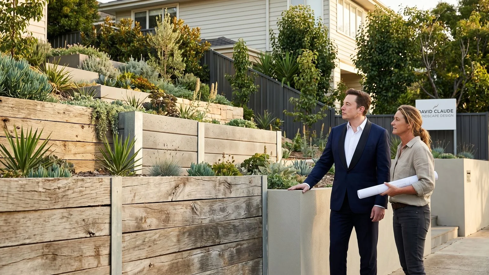 Three retaining wall materials side by side